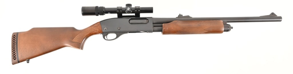 Remington 870 Express 12 Gauge Shotgun With Scope: 20" barrel, pump action shotgun, 2 3/4" or 3" shells, with 1.5X-4.5X x 2 Bushnell Sportview scope. SN: A133403M. Modern.