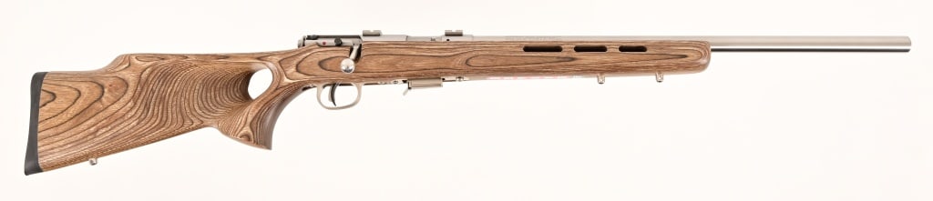 Savage Model 93 R17 Bolt Action Rifle .17 HMR: 21" Barrel. Stainless Steel with thumbhole stock. Nice condition. S/N 3807349, Modern