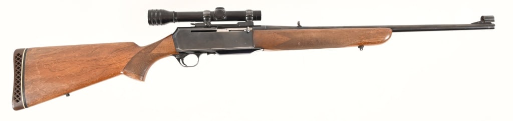 Browning BAR Semi-Auto Rifle .30-06: 22" Barrel,bore is decent. Condition is fair. With Redfield 2x scope, S/N 14587M8. Modern