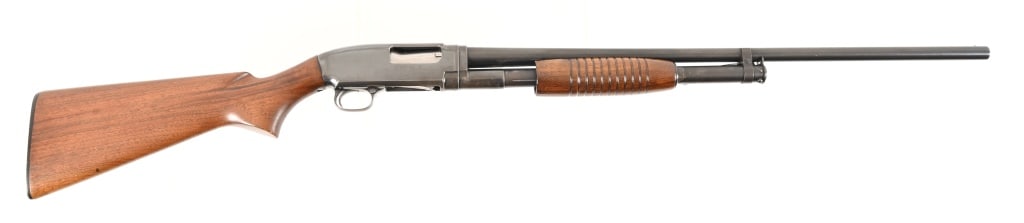 Winchester Model 12 16GA Shotgun: SN 1707589. 28" full choke barrel. Nice condition, stock likely refinished or replaced. Made in 1956. Modern.