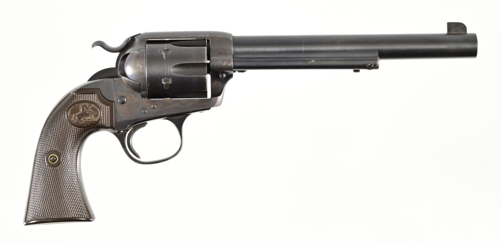 Colt Bisley Flat Top Target .38 Colt Rare Caliber: S/N: 326464. Manufactured in 1913. Only nine hundred seventy-six Flat Top Target Bisleys were made, with roughly ninety-six in .38 Colt. making this a rare caliber. Action indexes perfectly, bore is i