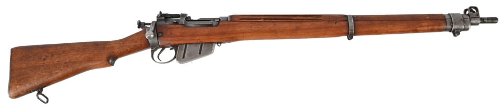 Savage/Stevens Enfield No.4 MK1 .303: US Property marked, 1942. Working condition. 25" barrel, worn bore. SN 9C5876. Modern.