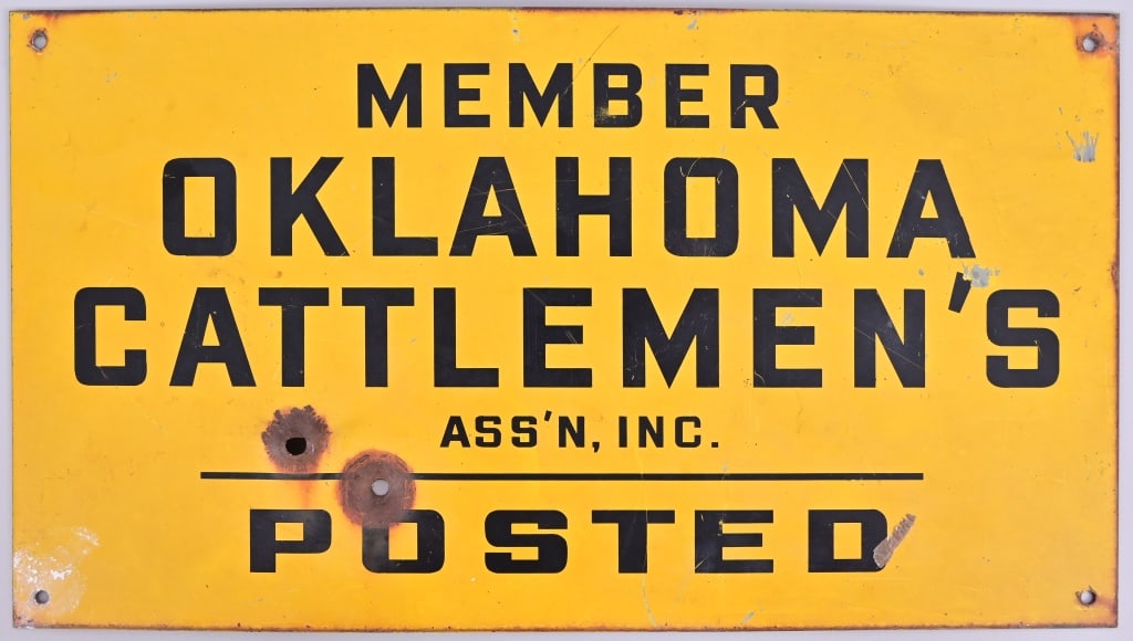 Oklahoma Cattle Raisers Metal Sign: 10" x 18" metal.