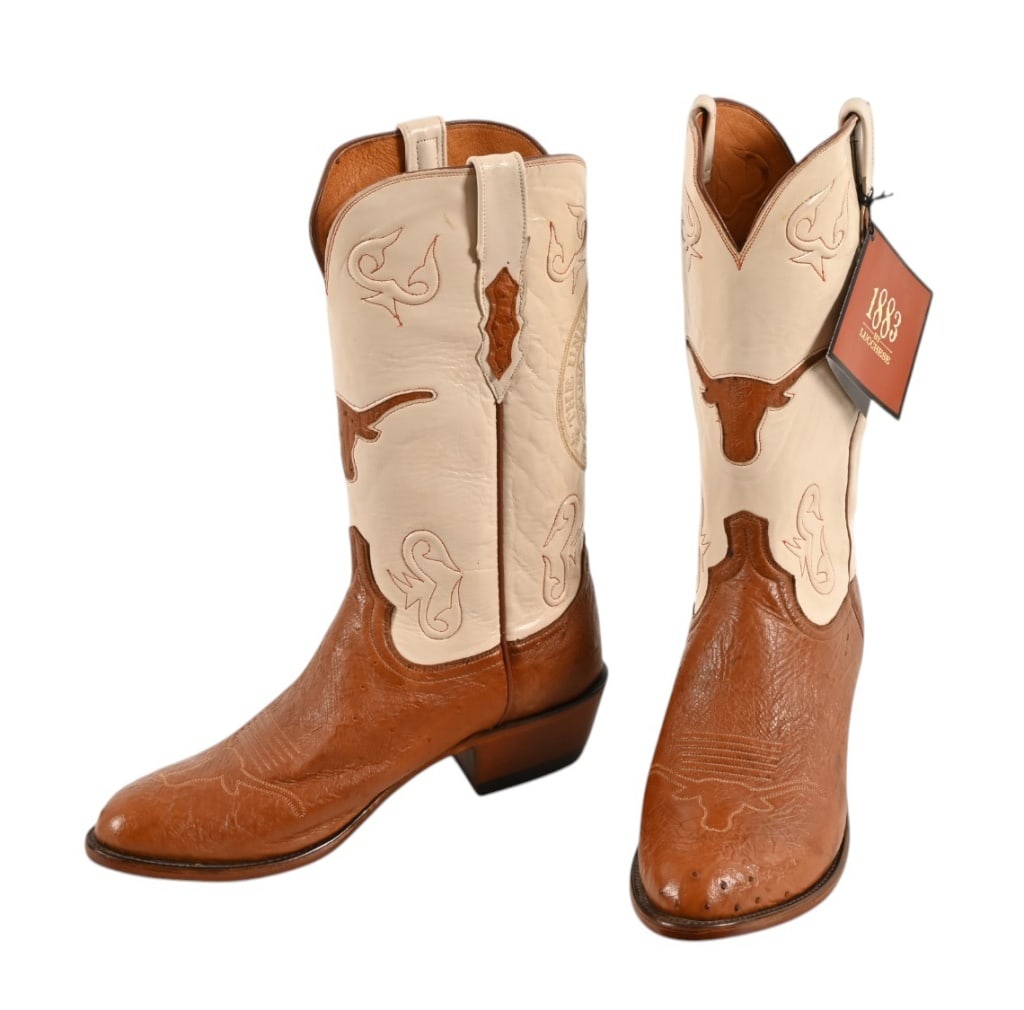 Lucchese Men's Texas Longhorn Ostrich Boots New Unworn 9EE: 1883 by Lucchese. Never been worn. Size 9EE. The Lucchese boots Retail new for $1200