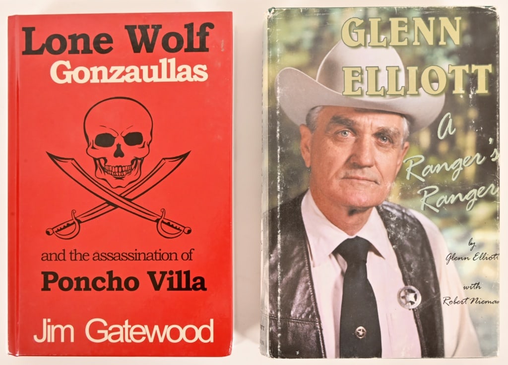 2 - Texas Ranger Books, One Signed: "A Ranger's Ranger" Glenn Elliott Book, Signed by Glenn Elliott, Texas Ranger 1961-1987. Also includes "Lone Wolf Gonzaullas" by Jim Gatewood. Lone Wolf Gonzaullas and the assassination of Poncho Vill