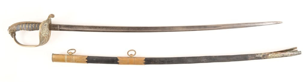 Mexican Naval Sword with Leather Scabbard (1 of 13)