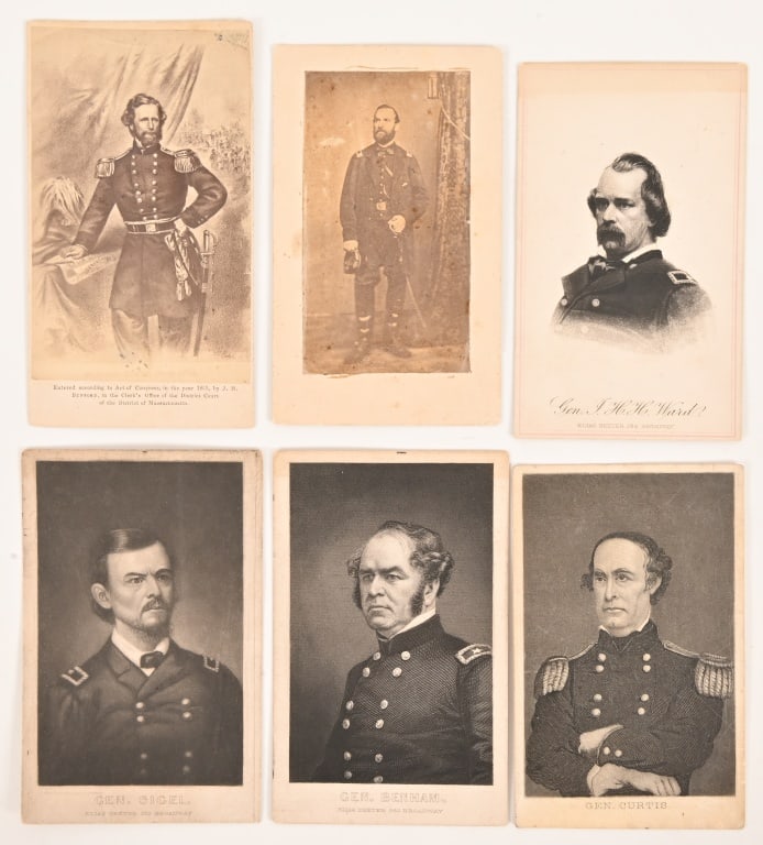 6 Civil War General Portrait Cards (1 of 2)