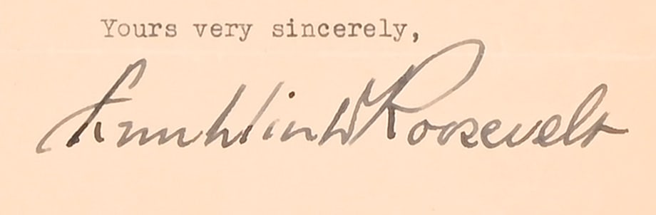 Franklin D. Roosevelt Signed Document - 2