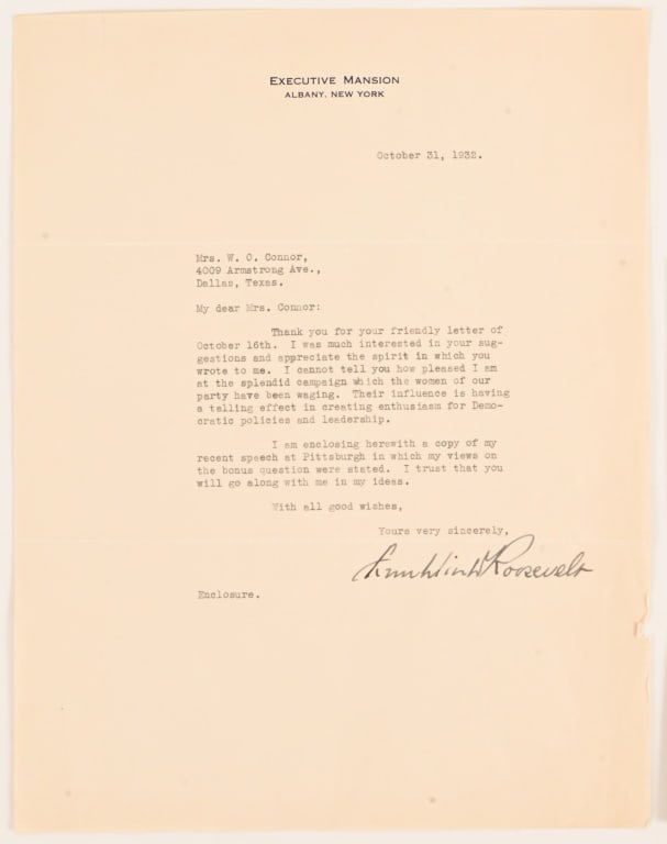Franklin D. Roosevelt Signed Document - 3