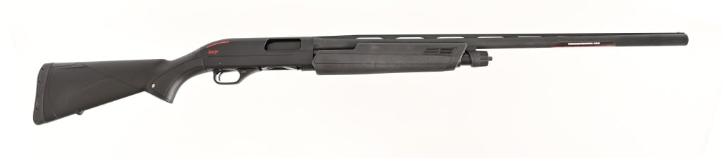 Winchester SXP 12 Gauge Shotgun: Pump action shotgun, chambered for 2 3/4" and 3" shells, Invector Plus. Made by Instanbul Silah, Imported by BACO Inc., Morgan, Utah.. 28" barrel. Modern.