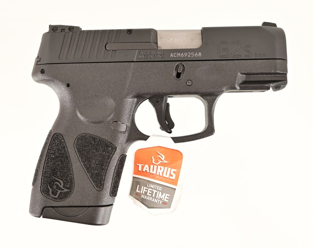 Taurus G2S 9MM Pistol: S/N ACM692568. In factory box. 3 1/4" barrel. Two Magazines. Modern.