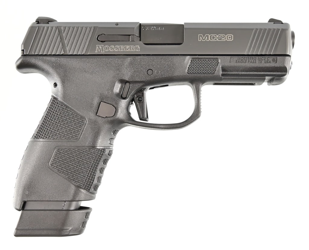 Mossberg MC2 9mm Pistol: In original factory box. 4" barrel. Two magazines. Modern.