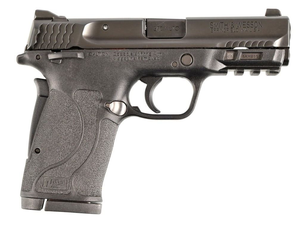 Smith & Wesson M&P Shield .380 ACP: S/N NKH8159. Includes 2 extra magazines and concealed carrier brand holster. With box. Modern.