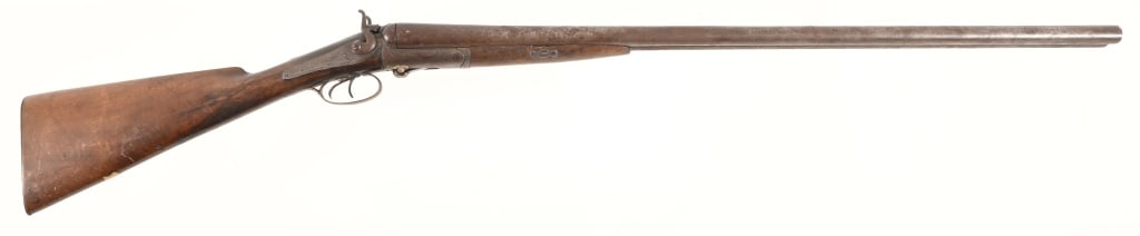 E. James & Co.12 Gauge D/B Shotgun: Side Release 32" Barrel Double Trigger Shotgun, Antique