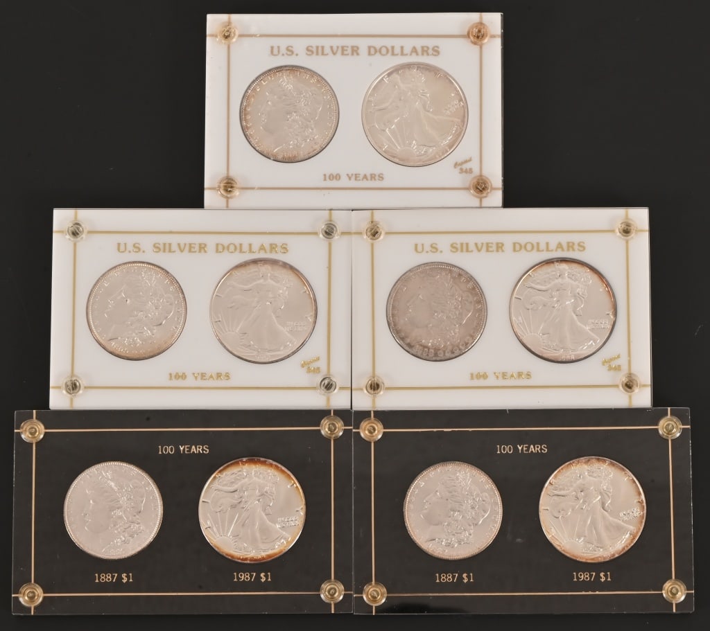 Five 100 Year U.S. Silver Dollar Sets (1 of 5)