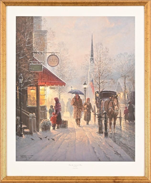 G. Harvey Limited Edition Framed Print: "Unto the Least of These" gilt framed and matted, 28.5" x 43.25"