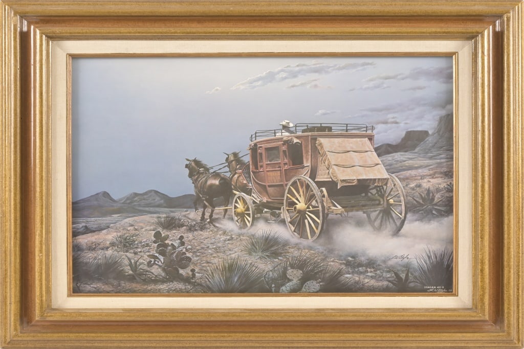 Larry Dyke Limited Edition Print: "Isaiah 40:3" limited edition print by Larry Dyke, Includes Certificate of Authenticity. Framed and matted 23" x 27"