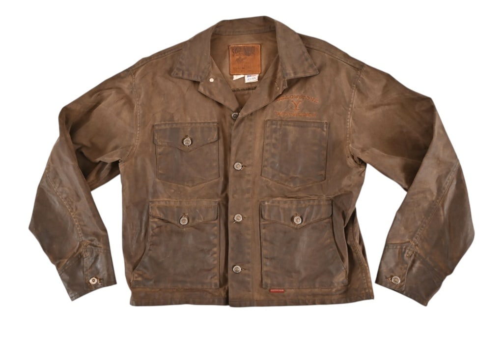 Yellowstone Ryan's Dutton Ranch Jacket: Schaefer Outfitter size Large Jacket. Ryan starts as a quiet, hardworking cowboy in the bunkhouse before earning the Yellowstone brand and becoming a livestock agent. Played by Ian Bohen