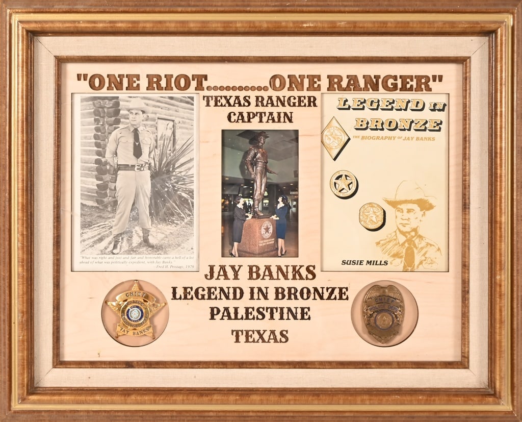Texas Ranger Capt. Jay Banks Framed Badges (1 of 7)