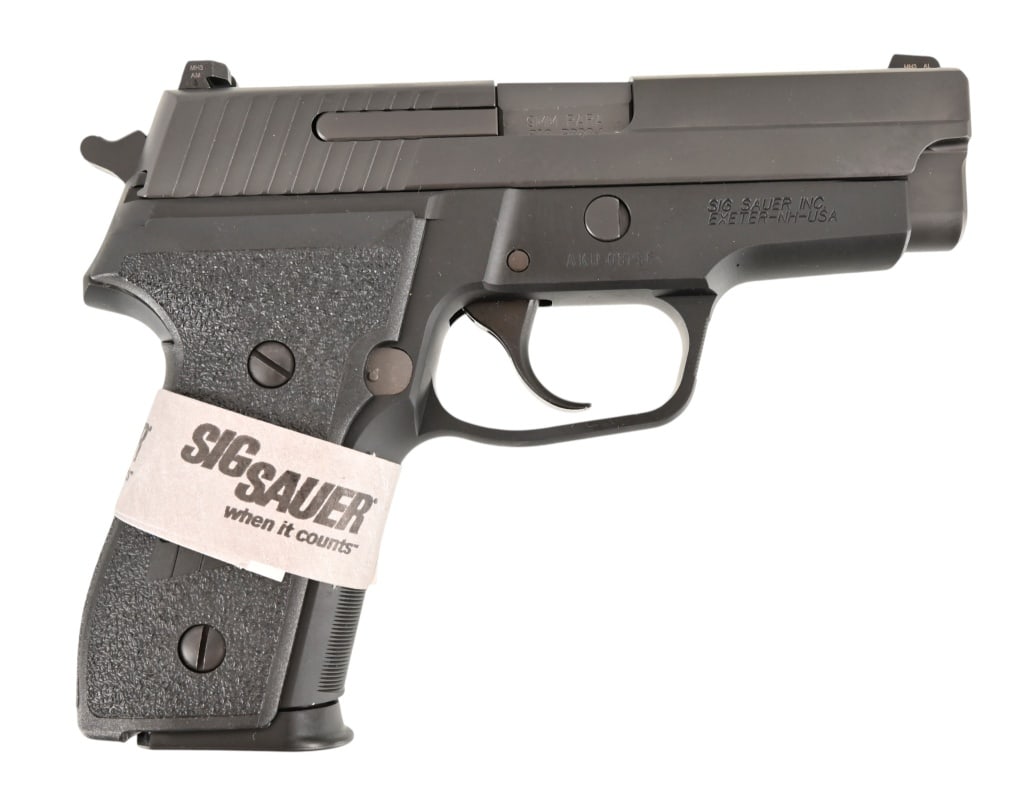 Sig Sauer M11-A1 .9mm Para Pistol: 3 3/4" barrel, night sights, textured poly grips, extra magazine, unfired condition, in original factory box. SN: AKU 08236.