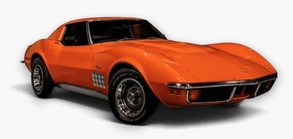 1972 Corvette Stingray: 350 cu in V8 Stingray, C3, T-Top, Manual, black interior, chrome bumpers front & back under 64,000 miles showing on odometer. Current inspection.