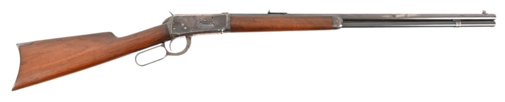 Winchester 1894 Rifle .30-30 Caliber: SN 245737. 26" barrel, good bore. Tight action, wood is solid. Folding leaves rear sight. Made in 1904. Modern.