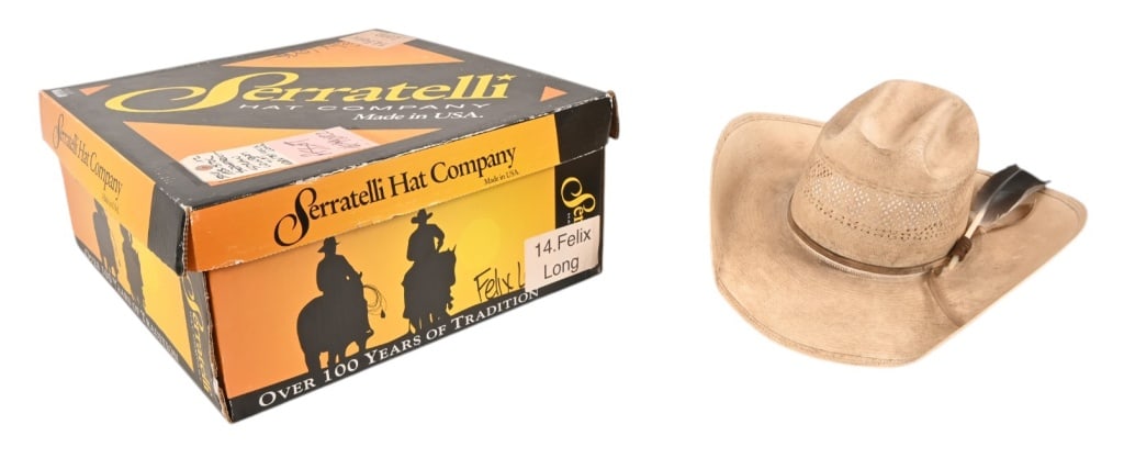 Yellowstone Felix Long Screen Worn Cowboy Hat: Straw cowboy hat size 6 7/8 made by American Hat Company. From the popular TV series Yellowstone, Felix Long is a wise Native American elder on the Broken Rock Indian Reservation in the television ser