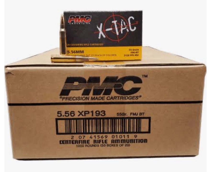 5.56 XP193 PMC Ammunition 5000 Rounds: factory sealed case 55 gr FMJ