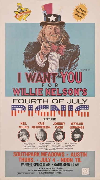 Willie Nelson Forth Of July Picnic Poster 1985 (1 of 4)