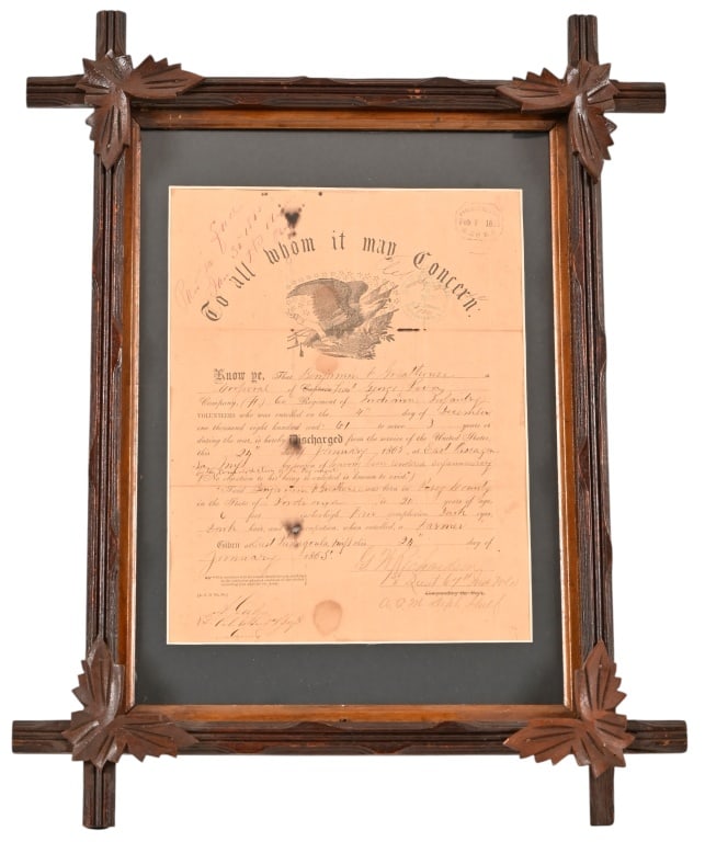 Civil War 1865 Indiana Infantry Discharge Document (1 of 5)