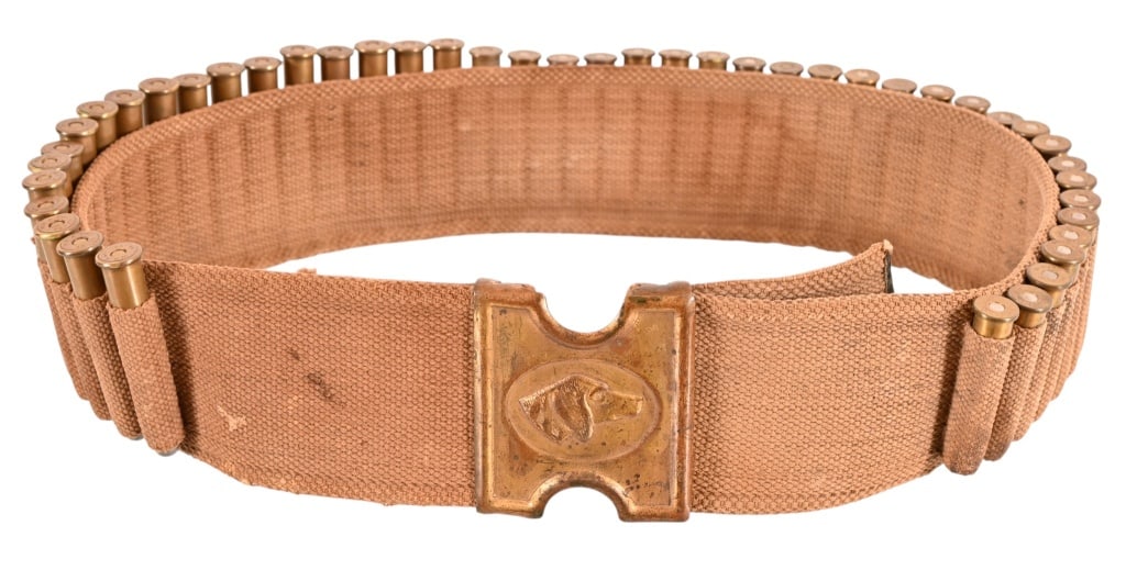 Anson Mills Dog Head Buckle Ammo Belt .45-70: Measures 38" L x 3" W.