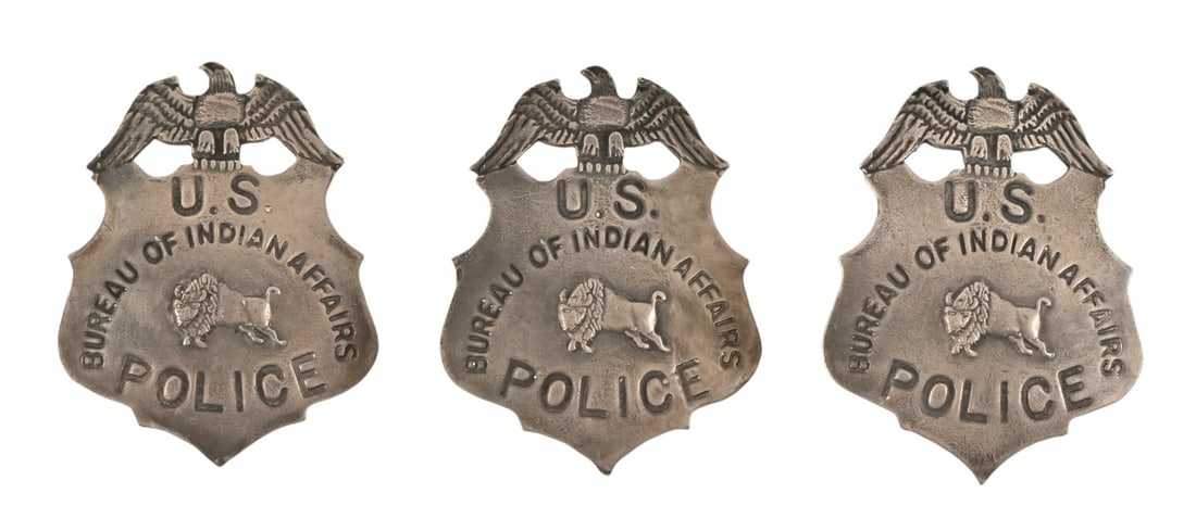 Yellowstone Bureau Of Indians Affairs Prop Badges: 3 Bureau of Indian Affairs Police prop badges from the popular TV series Yellowstone.