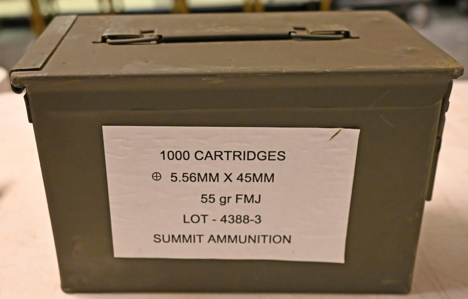 5.56 Summit Ammunition Soft Point 1000 Round Tin: 5.56 x 45 Soft point 55 gr 1000 round tin of factory remanufactured ammunition