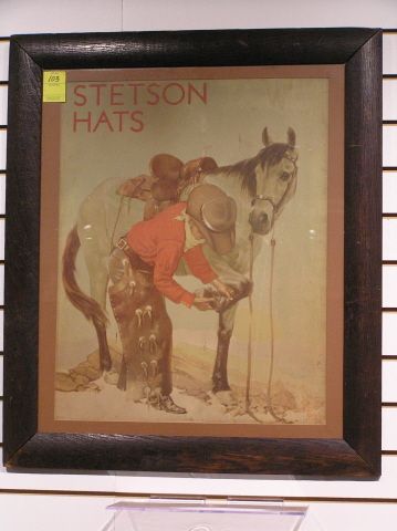 Stetson Hats Vintage Advertsing Poster Western Cow: Vintage Stetson Ad 24 x 28