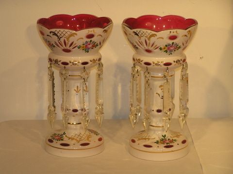 Victorian Mantle Lusters: Victorian Mantle Luster 12 1/2" Tall