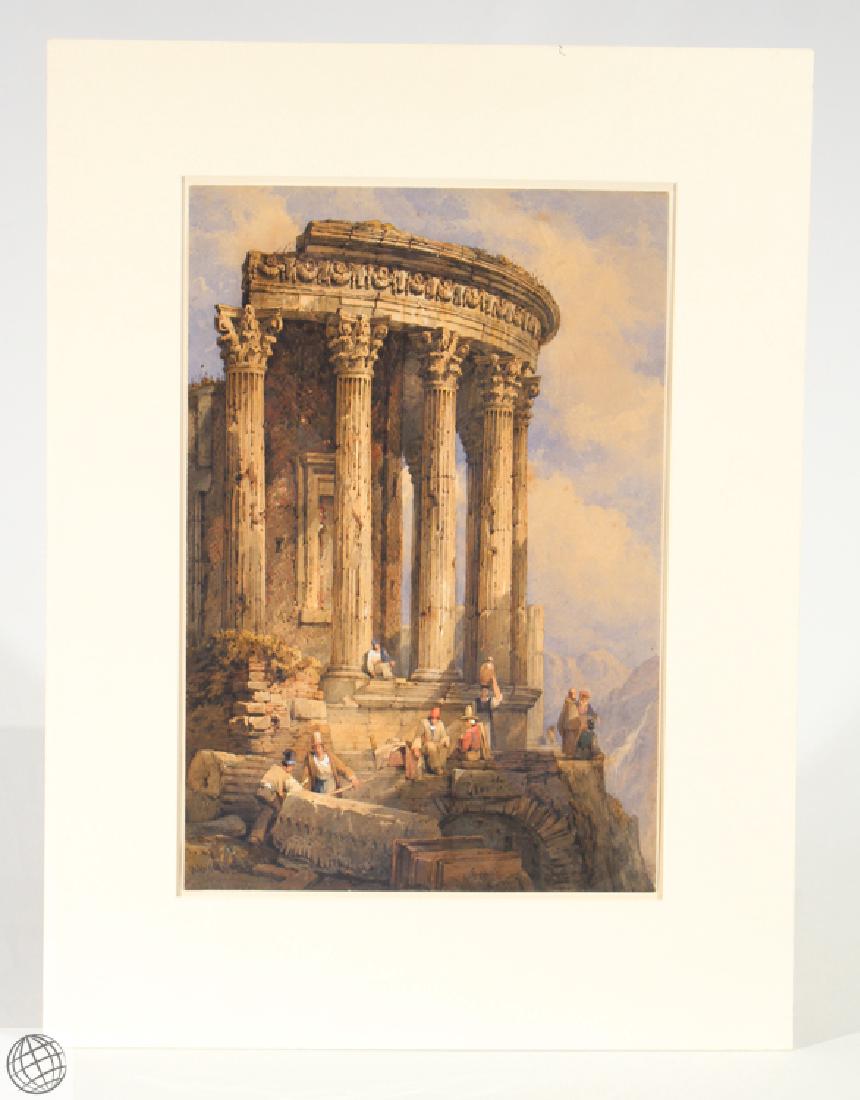 Tivoli Temple Of Vesta SAMUEL PROUT Signed Watercolor (1 of 7)