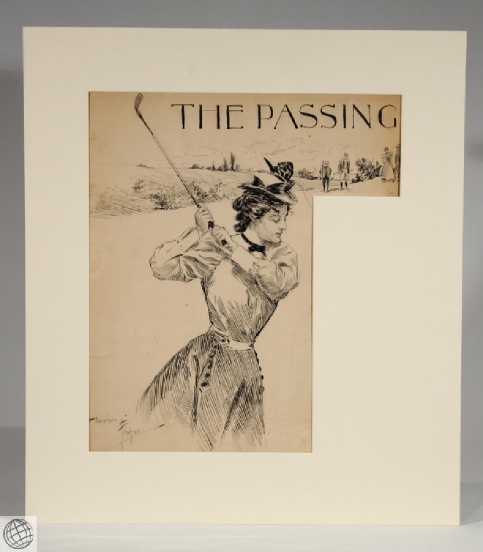 Passing HARRISON FISHER C1902 Pen Ink Illustration (1 of 6)