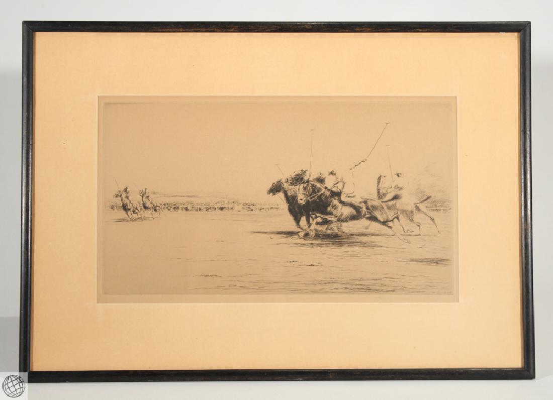 Polo KERR EBY C1927 Original Pencil Signed Numbered Ltd: Details: This etching entitled Polo by Kerr Eby dates from circa 1927, is signed in pencil and in the plate,numbered 30/90, and is handsomely matted and framed to approx. 22"x16" overall. The verso b