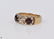 14k Gold OLD EUROPEAN CUT DIAMOND AND GARNET RING 1920 - 3