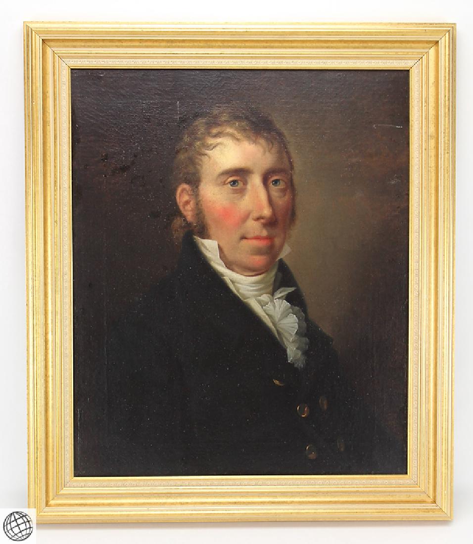 Fine Oil Canvas Portrait SEA CAPTAIN JEREMIAH MARTIN: Details: This very fine oil on canvas portrait of sea captain Jeremiah Martin from circa 1800 and exhibits a distinct, skilled style reminiscent of John Wesley Jarvis.The portrait, in its unconserved
