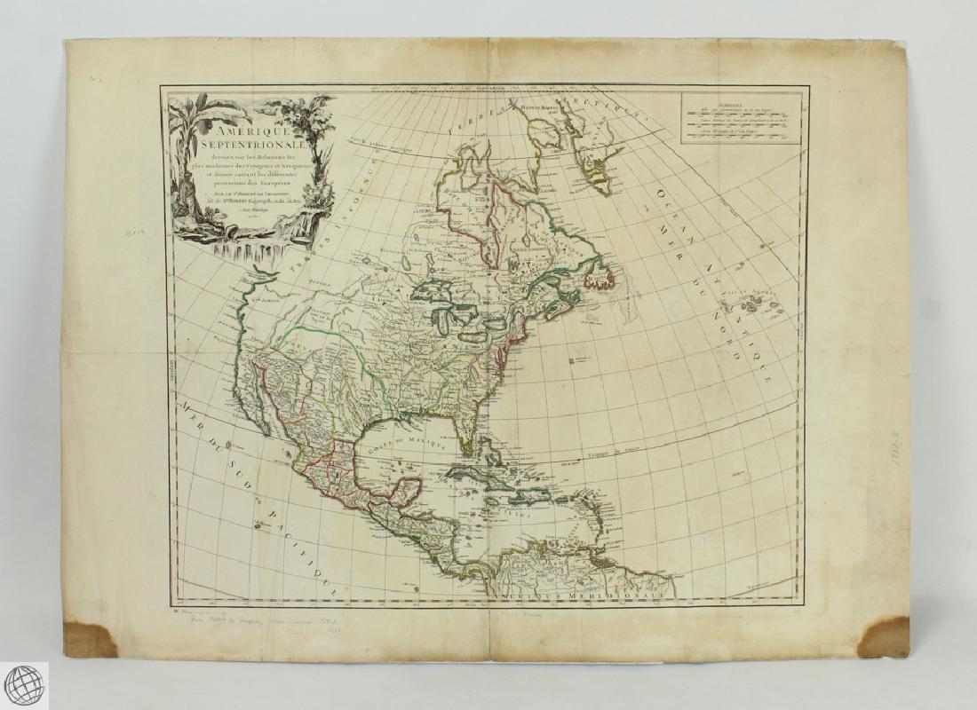 Vaugondy AMERIQUE SEPTENTRIONALE 1750 Paris North (1 of 4)