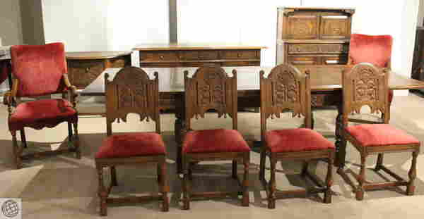 10Pcs. Vintage Jamestown Lounge Company FEUDAL OAK
