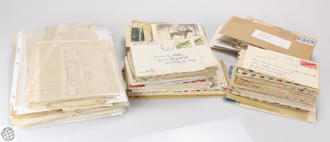 Large Collection ANTIQUE AND VINTAGE DOCUMENTS AND: Details: This lot comprises a large collection of antique and vintage documents and correspondence. Examples include: Real Estate documentation from Ohio; Legal documents; decorative postcards; World