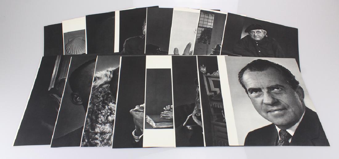 16Pcs Photogravure Portaits YOUSUF KARSH 1970S 1960S: Details: This lot is comprised of 16 sheet-fed photogravure portraits of prominent 20th Century figures by photographer Yousuf Karsh. Included in this group are portraits of John F. Kennedy, Richard M