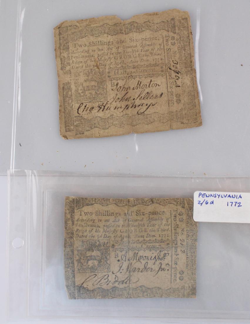 2Pcs 18th C AMERICAN CURRENCY 1772 Pennsylvania: Book Details: This lot comprises 2 pieces of Pennsylvania currency dated 1772. One is two shillings and a six-pence each. The largest piece measures 3.5' x 2.5'. Please attend our live auction to view