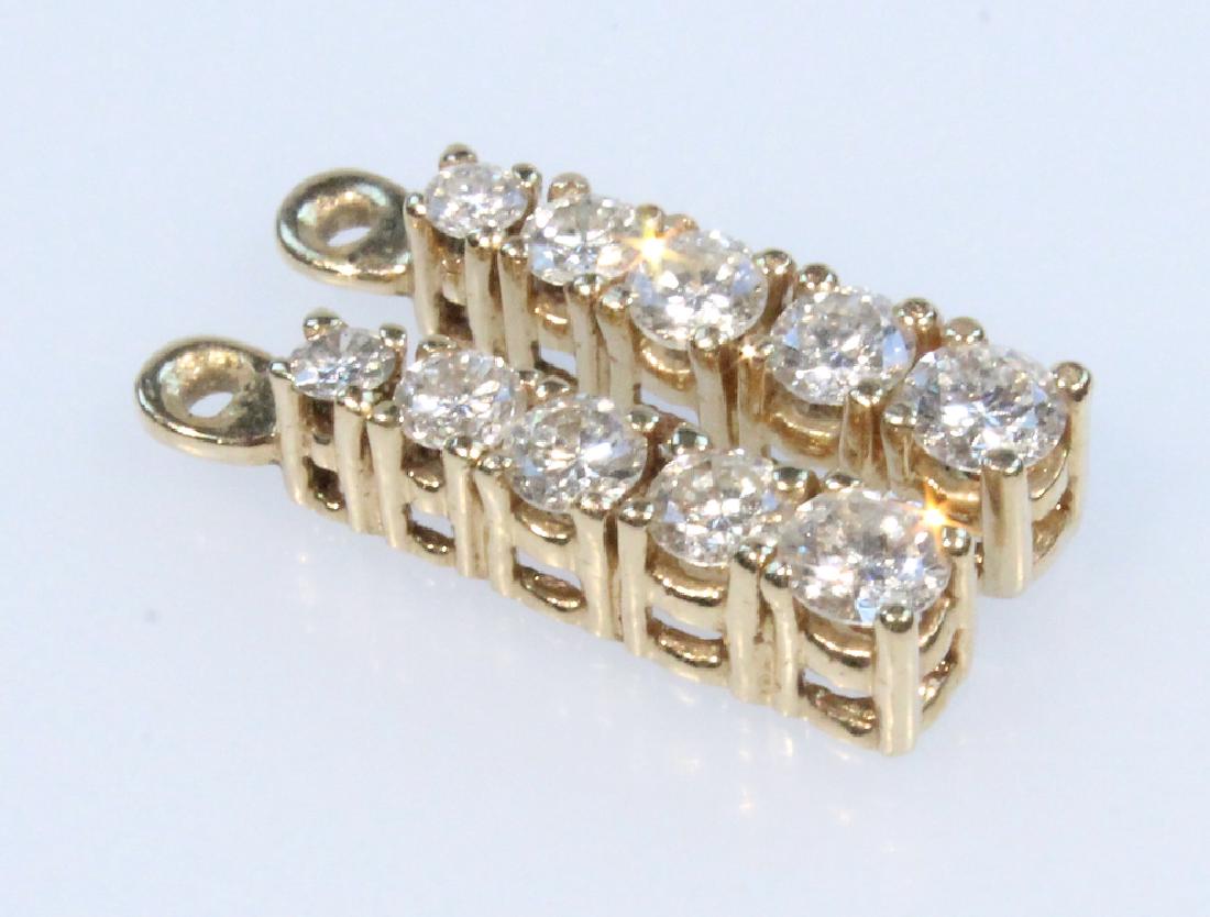 Precious Gemstones 14K DIAMOND DROP JACKETS Vintage: Details: This lot consists of the diamond drop jackets shown in the corresponding images. These 14 karat yellow gold jackets (1.5 dwt) are set with five diamonds each (1 carat total weight). To inspec