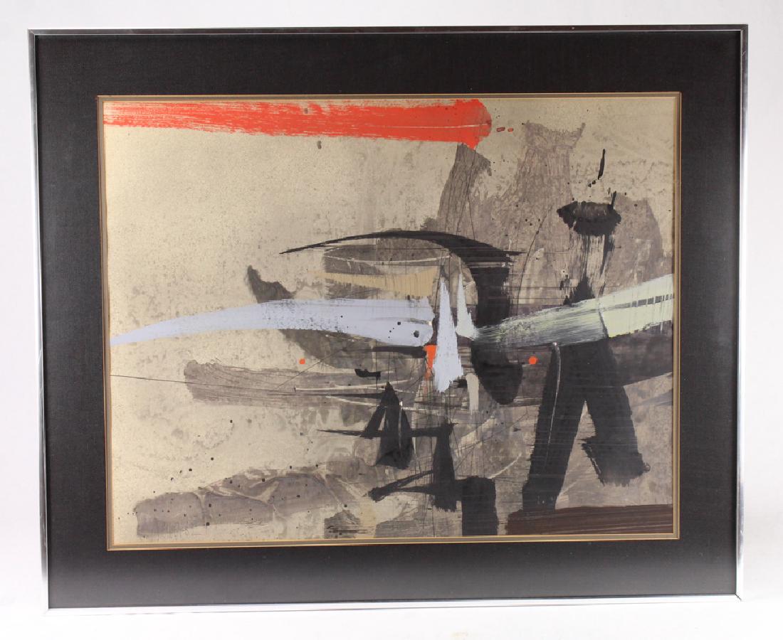 Original Vintage Painting PAUL E MAXWELL 1962 Signed: Details: This mixed media abstract painting is signed by its creator, artist Paul Maxwell, and dated 1962.The painting measures approximately 34.25"x28.5" in its frame. Paul E. Maxwell (1925-2015) wa