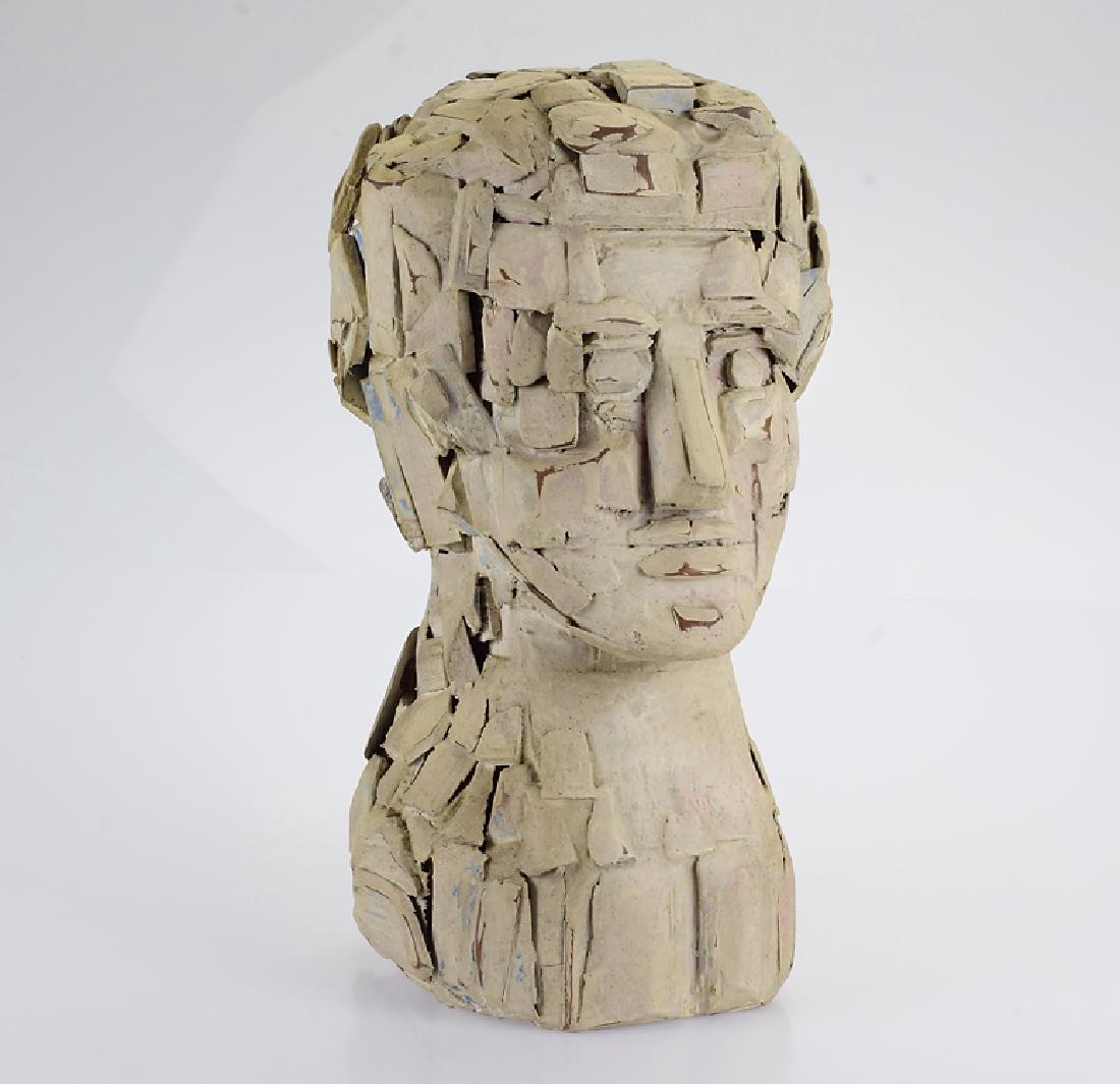 Vintage Art SALVATORE GRIPPI FIGURATIVE ABSTRACT: Details: This lot comprises one Salvatore Grippi figurative abstract expressionist bust. The bust is composed of painted wood. This piece is signed and dated 1958 by Salvatore Grippi, on the bottom of