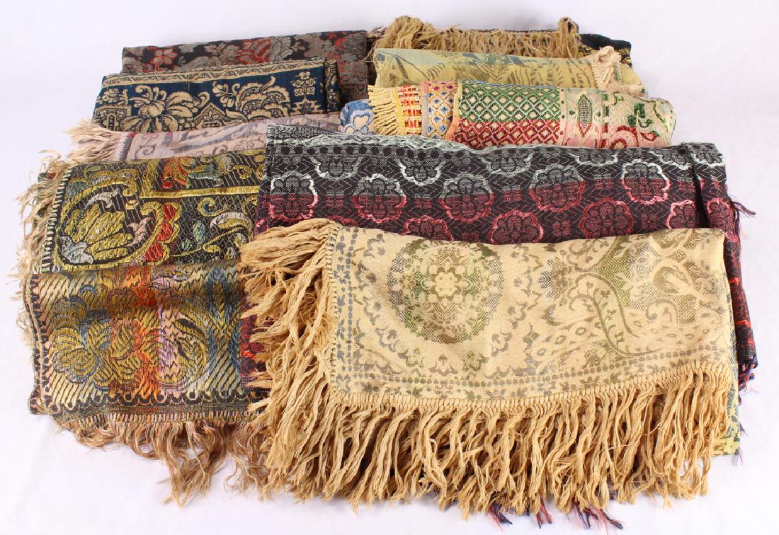10Pcs Wall Hangings Tapestries VINTAGE/ANTIQUE TEXTILES: Details: This lot consists of 10 vintage and antique textiles. These decorative fabric creations could be displayed as tapestries, throw rugs, wall hangings, table runners, and more. These textiles v