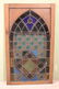 Gothic Arch Motif LARGE VINTAGE STAINED GLASS WINDOW